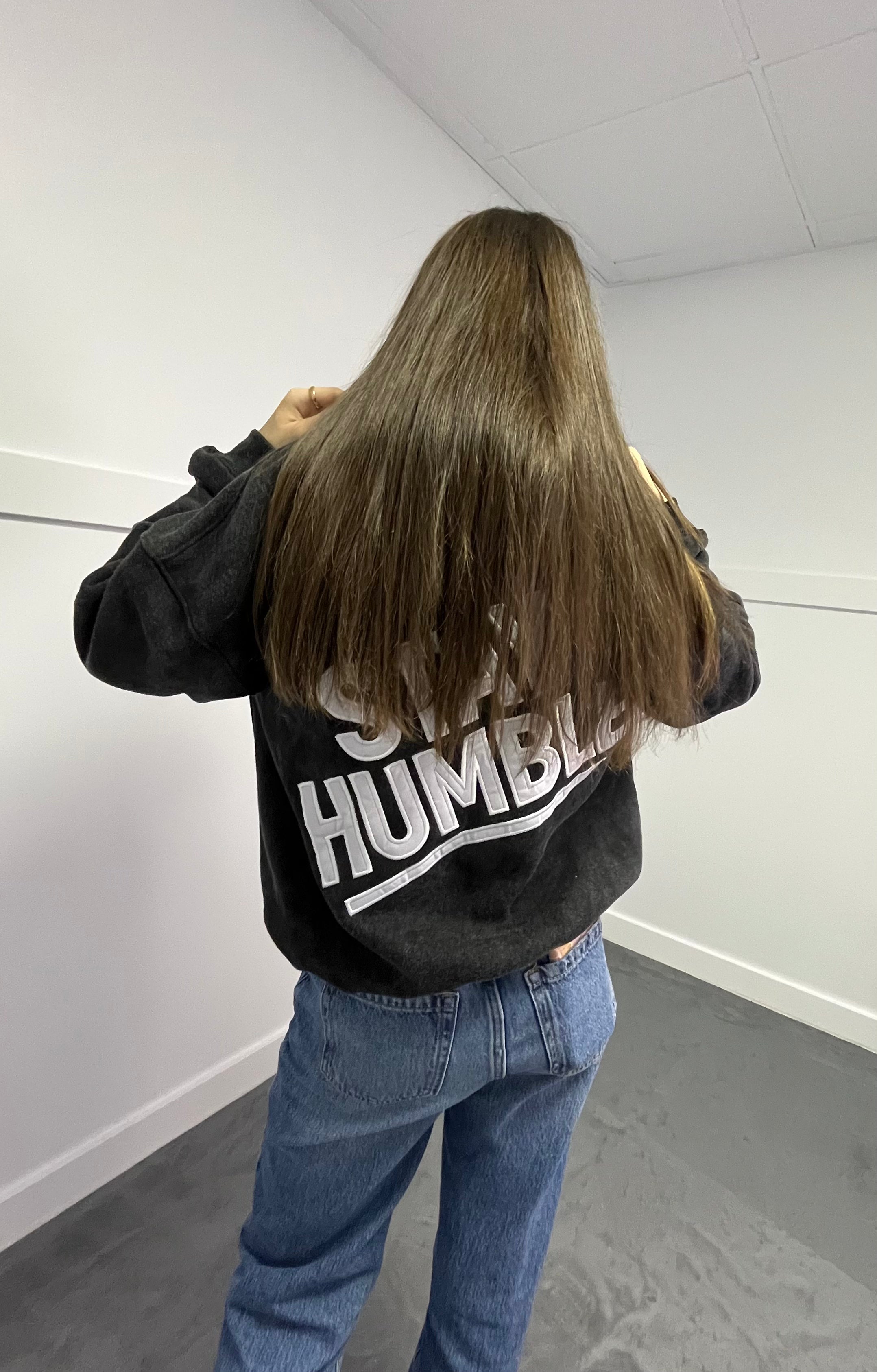 Hoodie gris laver à l'acide